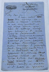 1860 Brief Politiker Diplomat CHARLES HALE - BOSTON LOWELL RAILROAD Stationär - Bild 1 von 5