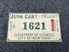Ultra+Rare+New+York+City+JUNK+CART+%28TRUCK%29+License+Plate+Good+Shape+1967+Tag