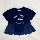 New Toddler Girls Navy Blue Flared Fancy Top 3Y