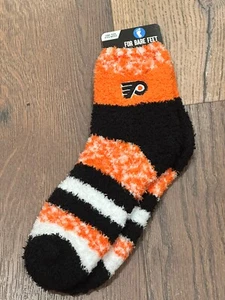 Philadelphia Flyers NHL Unisex Striped Slipper Socks M - 5-12, W - 6-11, NWT - Picture 1 of 5