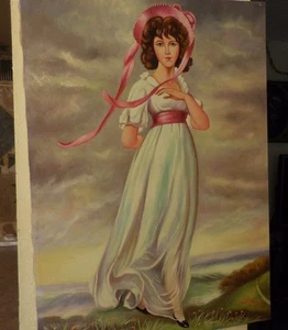 "Pintura sobre lienzo de "PINKIE" de Thomas Lawrence rehecha por Liell Napoli 60' - Imagen 1 de 12