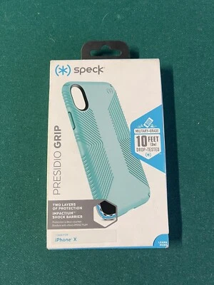 Funda Speck Presidio Grip para iPhone X - Surf Teal/Azul Mykonos Foto 1 de 3