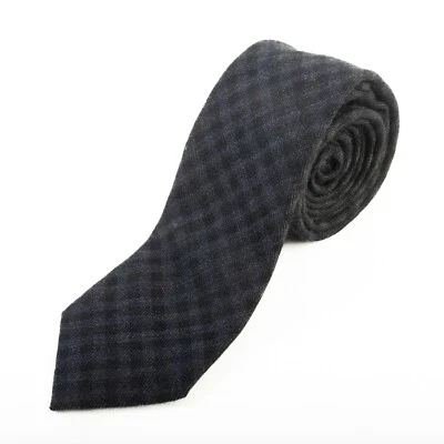 Brunello Cucinelli Grey Check Wool Tie 28433 Foto 1 de 2
