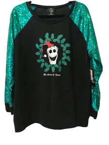 Disney Nightmare Before Christmas Sweatshirt Sequin Long Sleeve Women Junior 3XL - Picture 1 of 10