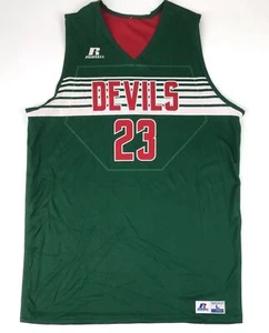 New Russell Athletic Devils Basketball Jersey Reversible Men's Large Green Red - Picture 1 of 3