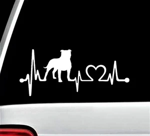 Pit Bull Natural Ear Heartbeat Lifeline Monitor Pitbull Decal Sticker k1024 Pet - Picture 1 of 3