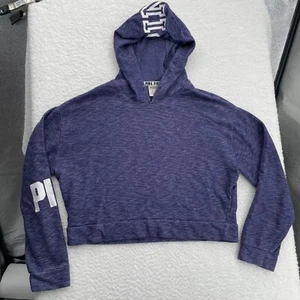 Pink Sweatshirt Women's Junior Size M Medium Purple Loose Fit Cropped Hoodie - Picture 1 of 13