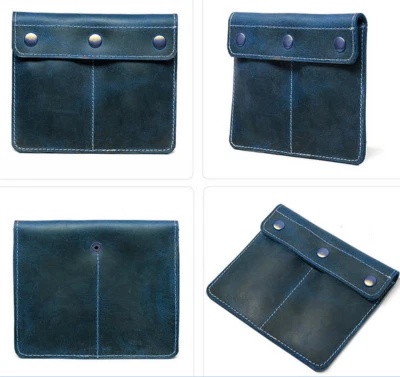 Reloj de pulsera Bolsa Soporte para bolígrafo Cuero de vaca Almacenamiento Estuche de bolsillo Bolsa Azul H392 Foto 1 de 4