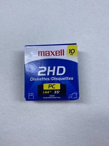 Maxell MF2HD 3.5" Floppy Disks 10 PK 1.44 MB PC Open Box - Picture 1 of 6