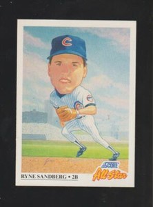 1991 Score All-Star #665 Ryne Sandberg card, Chicago Cubs HOF