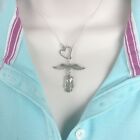 I Love Castiel Angel Wing & Trench Coat Antique Silver Lariat Style Y Necklace.