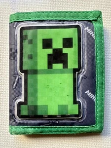 Minecraft Creeper Wallet Green and Gray Tri Fold - Picture 1 of 5