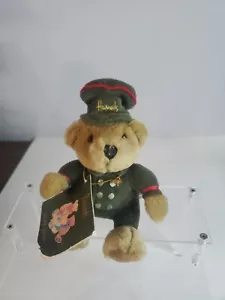 Vintage Harrods Knightsbridge Brown Teddy Bear Green Doorman Suit Tags 6” - Picture 1 of 7