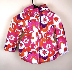 Gymboree Girls’ Floral Print Multi-Colored Fleece Lined Puffer Jacket Sz S 5 / 6 - Picture 1 of 10