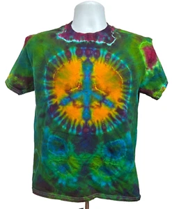Handmade New Tie Dye Peace Hippy T-shirt Multi-Color Medium 100% Cotton - Picture 1 of 11