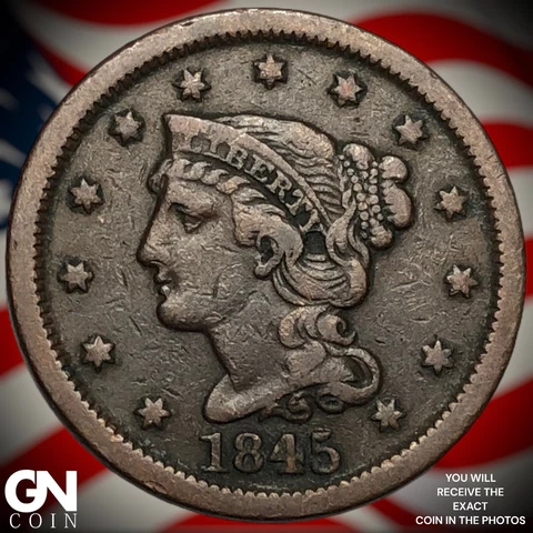 1845 Braided Hair Large Cent Q5095 Cover