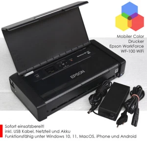 EPSON WORKFORCE WF-100W WIFI USB+WLAN MOBILER PRINTER AUCH FÜR ANDROID + IPHONE - Bild 1 von 8