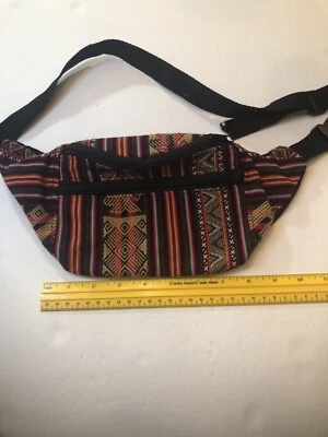 Riñonera Bolso Cinturón Tela Guatamalan 2 Bolsillos con Cremallera.  Foto 1 de 4