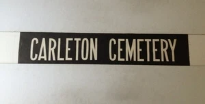 Blackpool Vintage Linen Bus Blind 30"- Carleton Cemetery - Picture 1 of 1