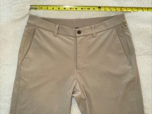 Lululemon ~ Commission Pants Men 34x27 Khaki Slim Fit Warpstreme LM5AF0S - Picture 1 of 8