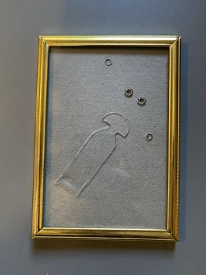 Ancien cadre vintage Rectangulaire Metal Doré Portrait, Dessin laiton Vintage - Photo 1/4