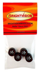 4 Brightvision Redline Wheels - 4 Large Deep Dish Bright Chrome Style - Picture 1 of 3