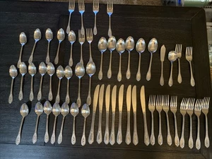Vintage 46 pc Lot of Custom Craft Stainless Flatware Monogram Letter "H” Japan - Picture 1 of 6
