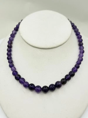 "Collar de cuentas graduadas de amatista de plata esterlina Jay King DTR 5-8,5 mm 18+3""" Foto 1 de 4