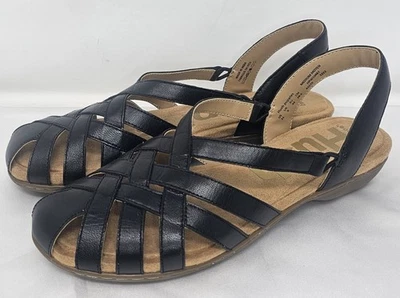 Sandalias Hush Puppies Ridley de cuero de pescador negras para mujer talla 11 NUEVAS Foto 1 de 4
