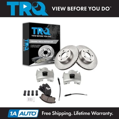 Kit de pastillas de freno delanteras y rotor TRQ para Chevrolet Cavalier Pontiac Sunfire 1995 Foto 1 de 4