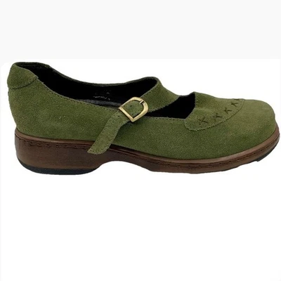 Dansko Green Suede Mary Jane Shoes Buckle Comfort Sz 8.5-9 EU 39 Fall Portugal - Image 1 of 4