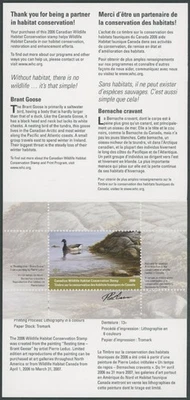 2006 CANADA FEDERAL WILDLIFE HABITAT CONSERVATION, BRANT GEESE, VD.#FWH22d - Image 1 of 2