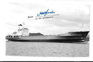 Ship Postcard MV TFL ENTERPRISE signed by the Master 1979 Acceptance Trials - Picture 1 of 2