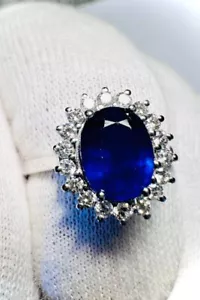 FANTASTICO ANELLO IN ORO BIANCO 18k ZAFFIRO E DIAMANTI TOP TOTALE CARATI 3.50 - Foto 1 di 7