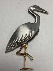 Kranich Pin Schilde Zinn silber und goldfarben B11D - Bild 1 von 15