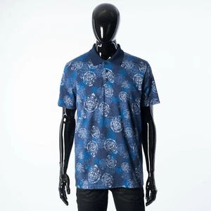 BERLUTI 540$ Polo Shirt - Space Blue Cotton, Crest Logo Print - Picture 1 of 11