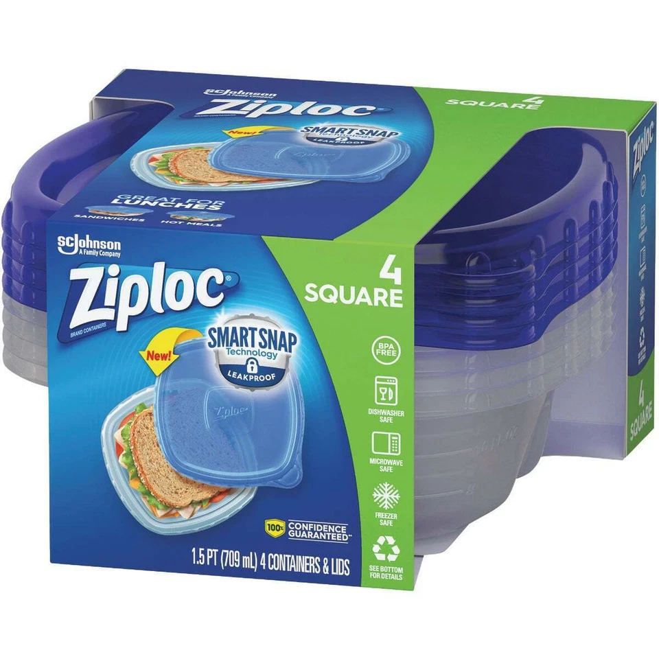 Ziploc Small Square Container - 4 Count