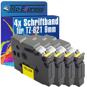 4x Schriftband für Brother TZe-621 P-Touch 1000 1000 BTS 1000 F 1005 BTS 1005 F - Bild 1 von 2