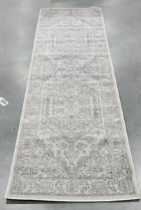 IVORY / SILVER 2'-6" X 8' Stained Rug, Reduced Price 1172705714 ADR108B-28 - Picture 1 of 4