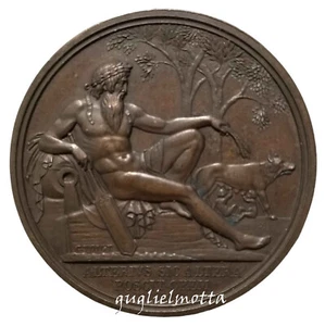 ACCADEMIA TIBERINA MEDAGLIA 1862 ATTRIBUITA AVVOCATO NAZARENO CALDERINI - Picture 1 of 2