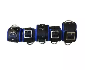 5 Stück Leder strapazierfähig gepolstert Bondage Fessel mit Verschlussschnalle - Bild 1 von 4