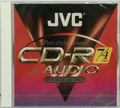 JVC CD-R74 / CD-RA74 Digital Audio Music CD-R Blank Recordable Disc 74 MINS NEW - Image 1 of 4