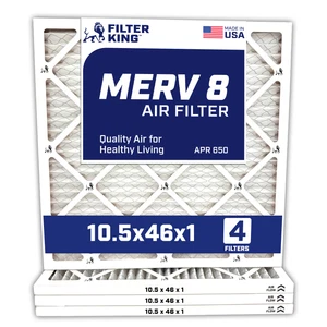 Filter King 10.5x46x1 Air Filter 4-PACK MERV 8 Actual Size 10.5 x 46 x .75" - Picture 1 of 5