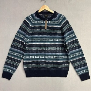 Suéter de lana de cordero J.Crew Fair Isle cuello redondo para hombre talla mediana NUEVO NUEVO CON ETIQUETAS  - Imagen 1 de 10