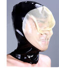 Gummi Latex Rubber Hood Ganzanzug Transparent Overall Zentai Anzug Suit Mask