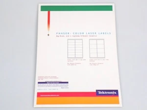 Tektronix 016-1688-10 Color Laser Label 6 Sheet Sample 38.1x99.1mm + 67.7x99.1mm - Bild 1 von 1
