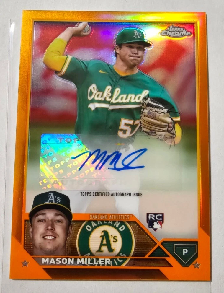 2023 Topps Chrome Update ORANGE AUTO #/25 Mason Miller Rookie RC Athletics A’s