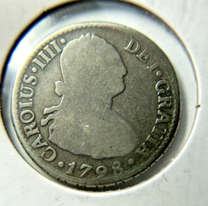 1797 Mexico (New Spain) 89.6% Silver 2 Real Charles IIII DEI GRATIA KM#91 - Picture 1 of 4