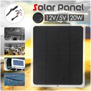 22W Solar Panel Kit 12V Trickle Charger Battery Charger Maintainer Boat RV Car - Picture 1 of 12