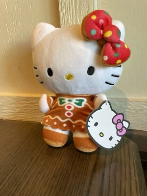 Sanrio Hello Kitty Christmas Gingerbread Clothes Plushie 8” Plush Toy NEW 2024 - Image 1 of 4